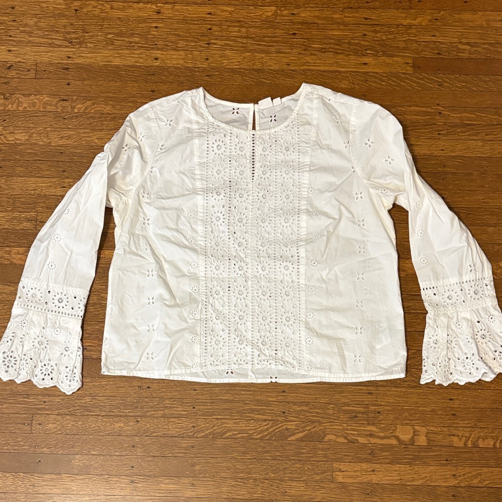 GAP Cream Eyelet Detail Blouse